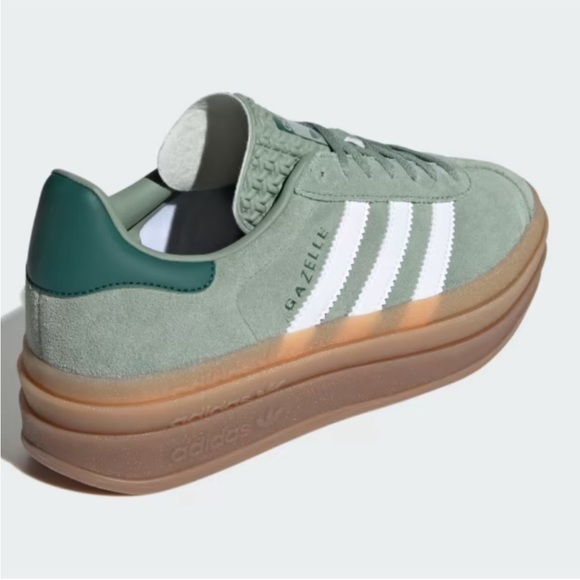 adidas Gazelle Bold Sage Silver Green Gum Sole - Picture 3 of 11